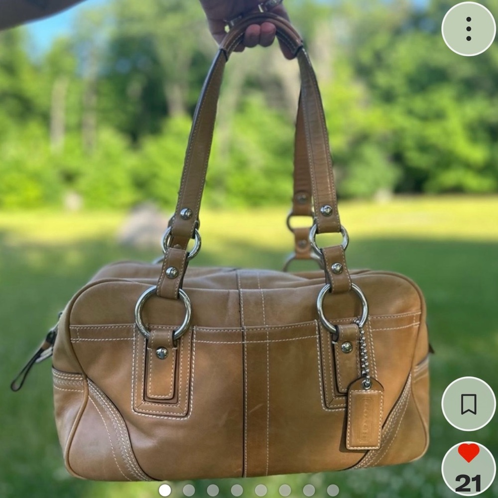 👜 Coach SoHo Hamilton Leather Satchel 10580 | Camel Glove-Tanned Leather